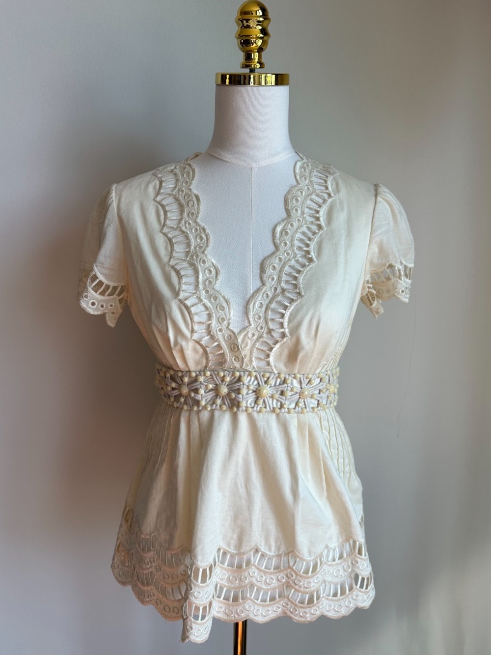 Catherine Malandrino top, size 2, color cream